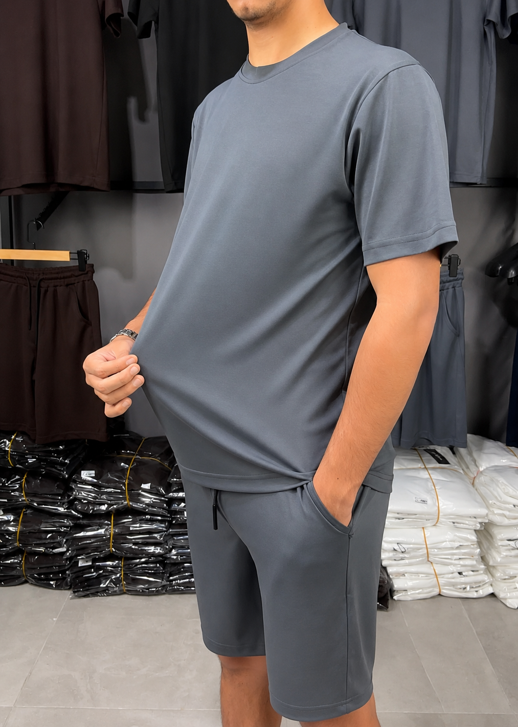 Yarı-Oversize Şort Takım