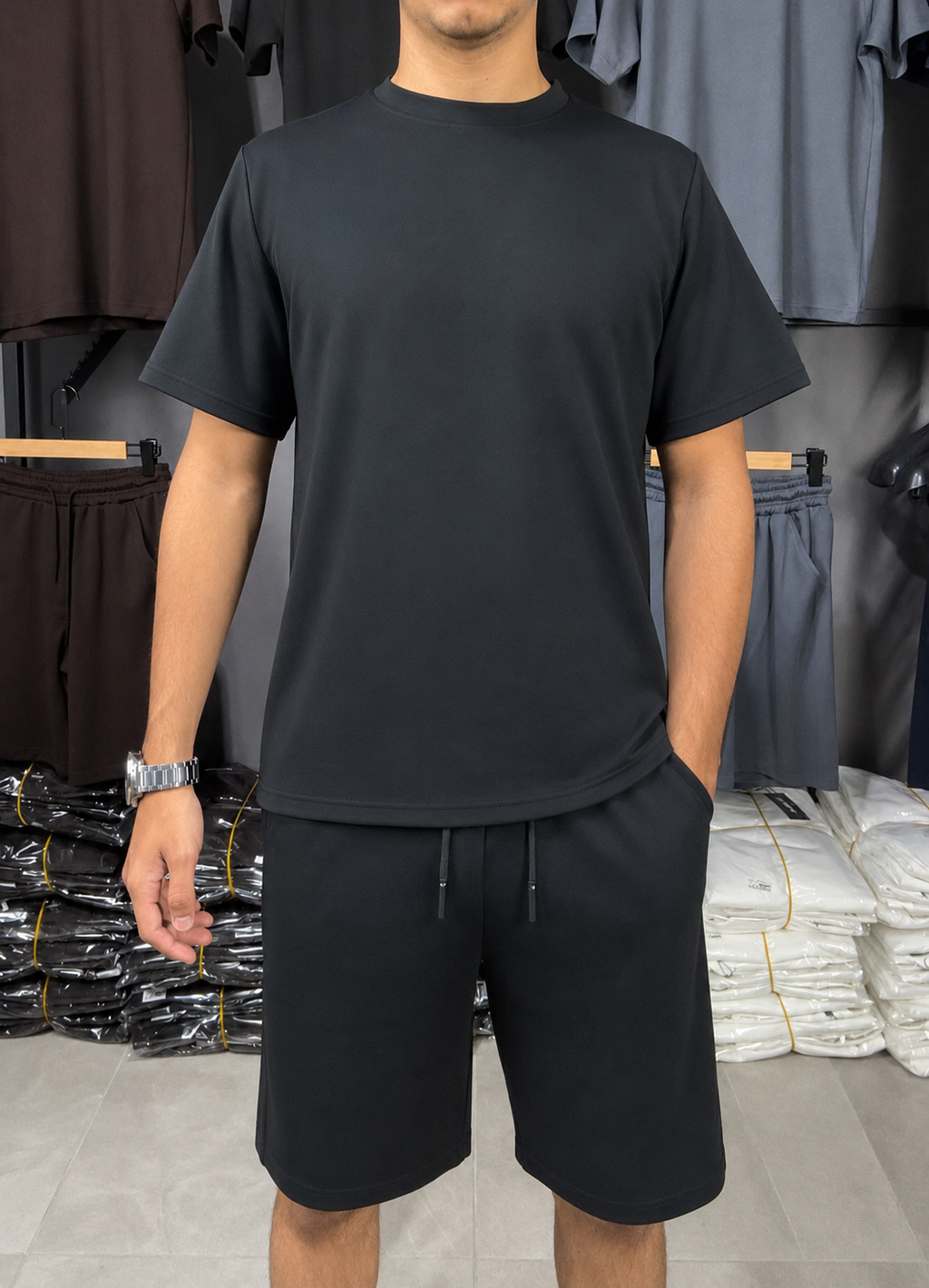 Yarı-Oversize Şort Takım